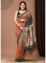 Chanderi Silk Multi Color Traditional Wear Printed Saree